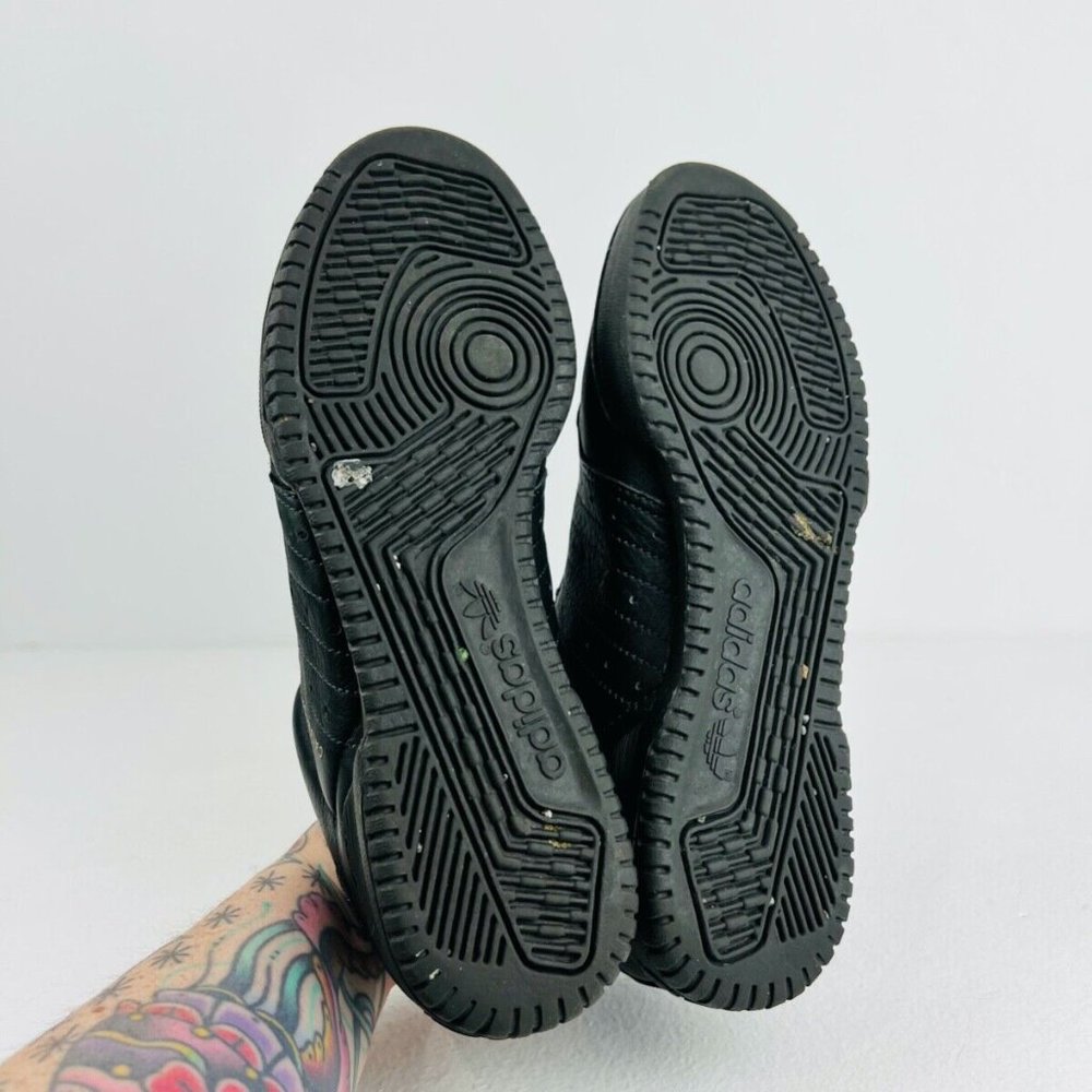 Adidas Calabasas Powerphase Yeezy Black Leather Low Top Tennis Trainers UK 7 - Picture 8 of 9
